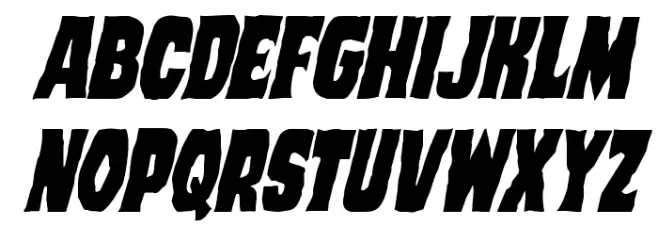 Dusk Demon Condensed Italic Font Litere mici