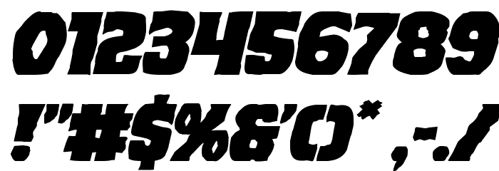 Dusk Demon Expanded Italic Font OTHER CHARS