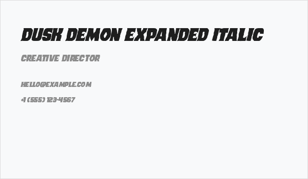Dusk Demon Expanded Italic Business Card