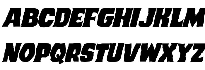 Dusk Demon Expanded Italic Font LOWERCASE