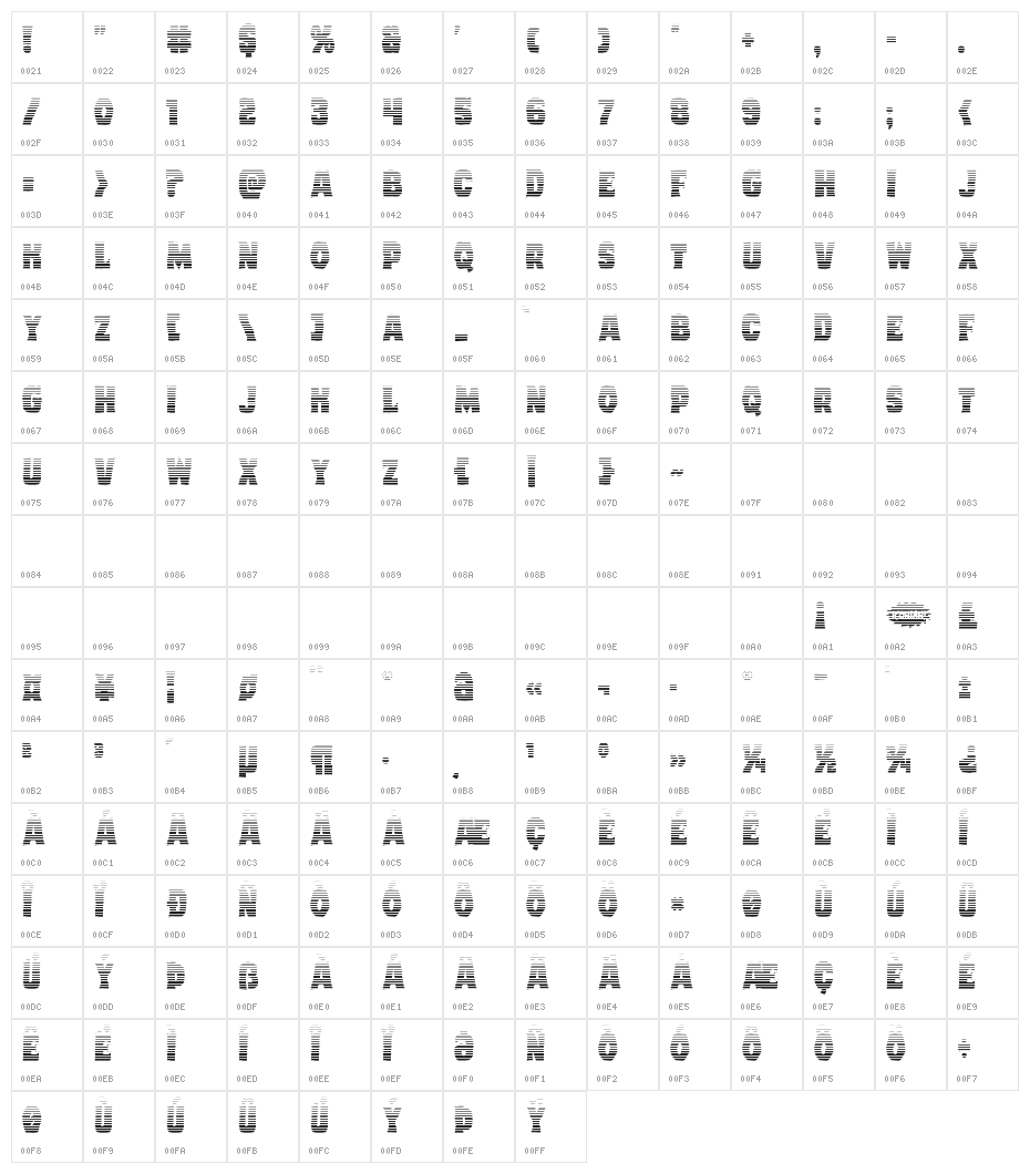 Dusk Demon Gradient Character Map
