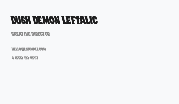 Dusk Demon Leftalic Business Card