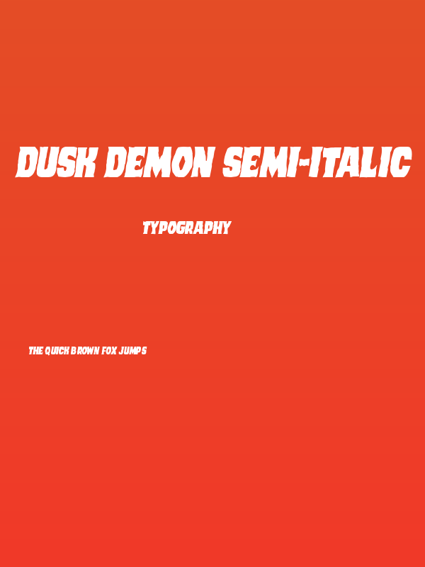 Dusk Demon Semi-Italic Poster