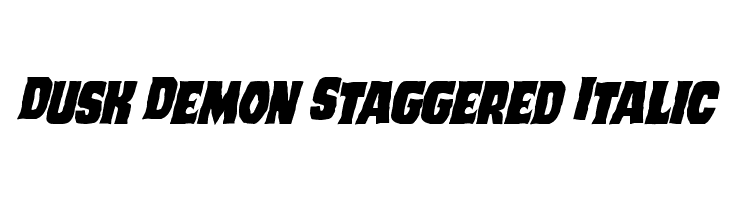 Dusk Demon Staggered Italic  नि: शुल्क फ़ॉन्ट्स डाउनलोड