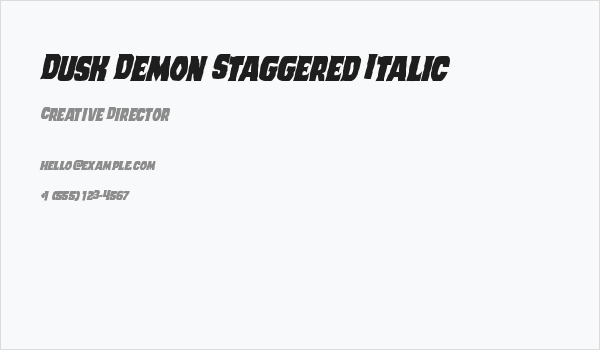 Dusk Demon Staggered Italic Business Card