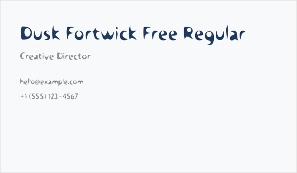 Dusk Fortwick Free Regular Business Card