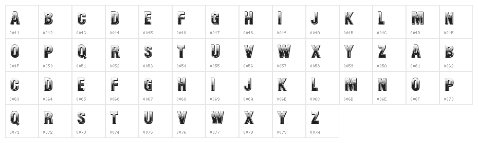 Dusk Regular Character Map