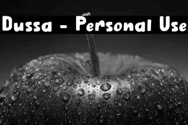 Dussa - Personal Use Font examples
