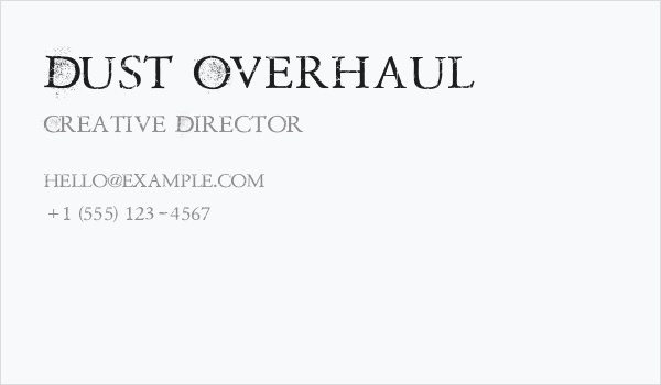 Dust Overhaul Business Card