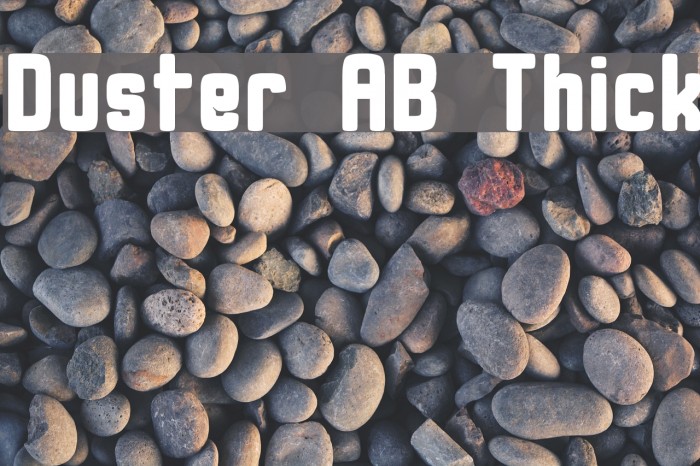 Duster AB Thick Font examples