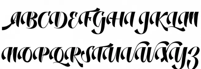 DustineScript Caratteri MAIUSCOLE