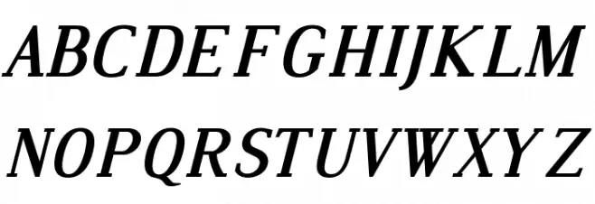 Dustismo Roman Bold Italic Caratteri MAIUSCOLE