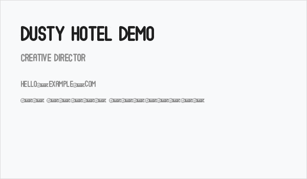 Dusty Hotel Demo Business Card