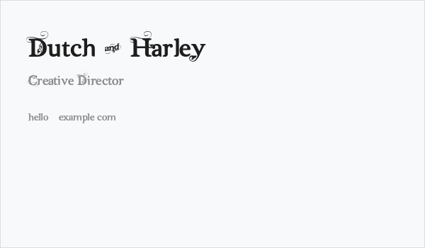 Dutch & Harley Business Card