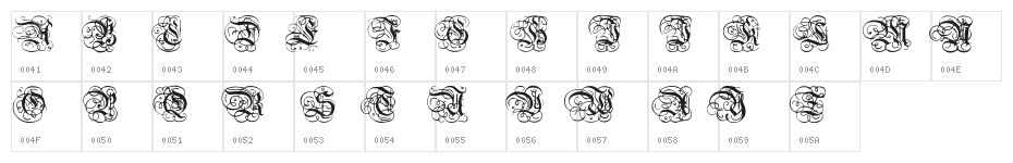 Dutch Initials Normal Character Map