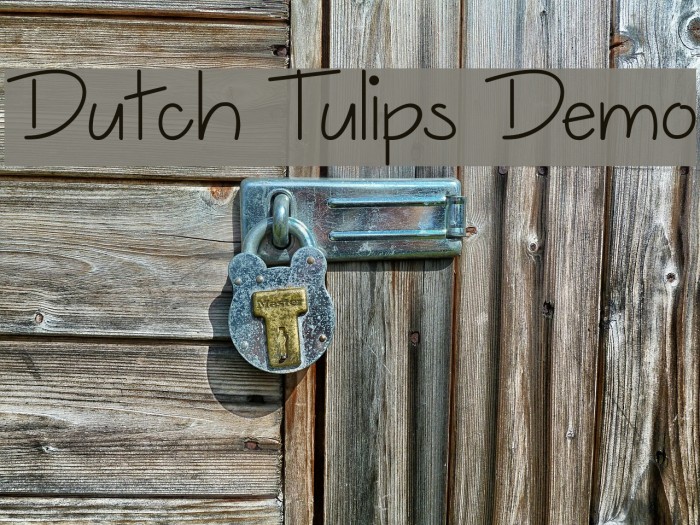 Dutch Tulips Demo Font examples