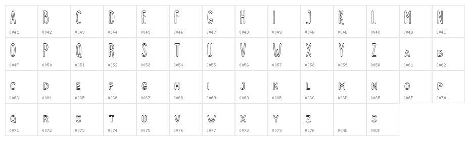Dutchy Free Outline Character Map