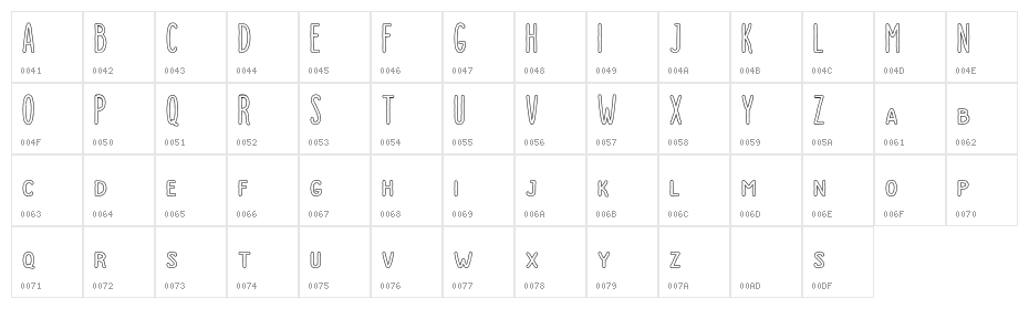 DutchyFree-Outline Character Map