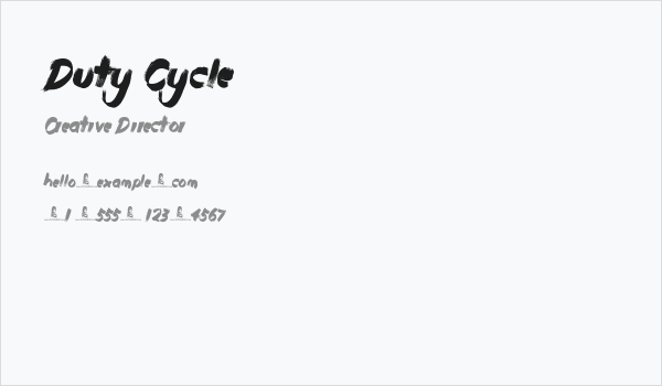 Duty Cycle Business Card