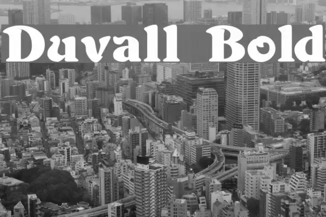 Duvall Bold Caratteri examples
