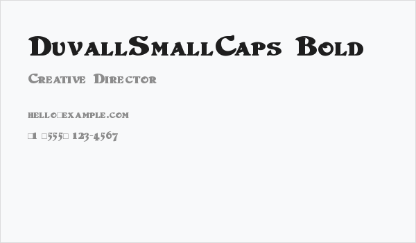 DuvallSmallCaps Bold Business Card
