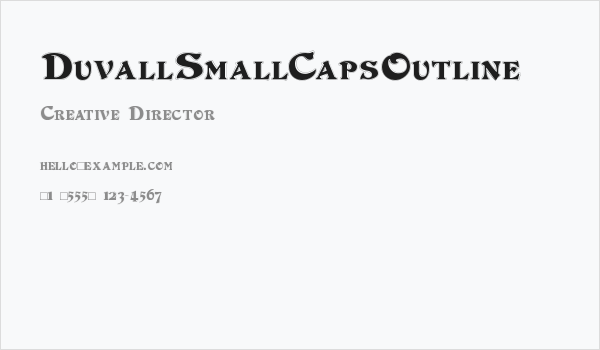 DuvallSmallCapsOutline Business Card
