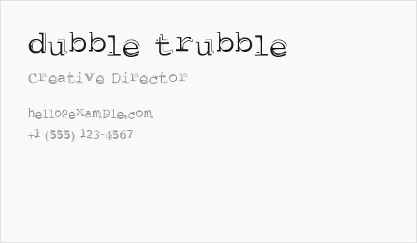 dubble trubble Business Card