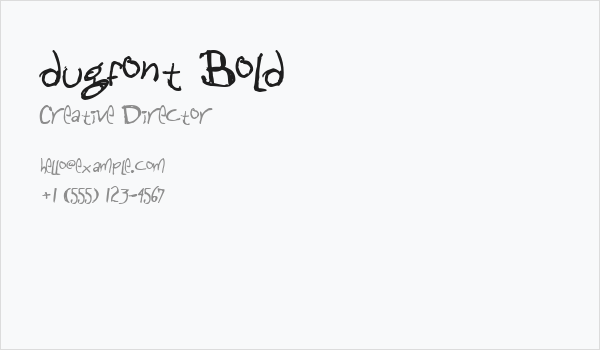 dugfont Bold Business Card