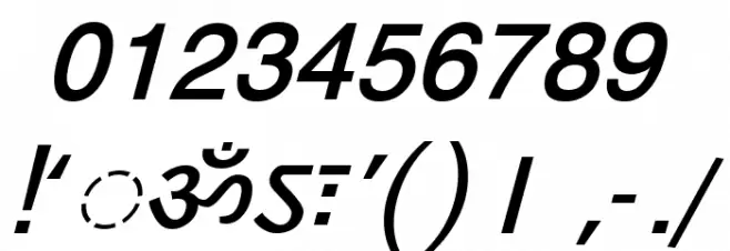 DV-TTYogeshEN BoldItalic フォント その他の文字