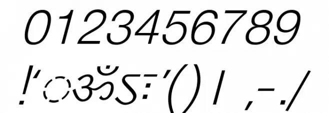 DV-TTYogeshEN Italic フォント その他の文字