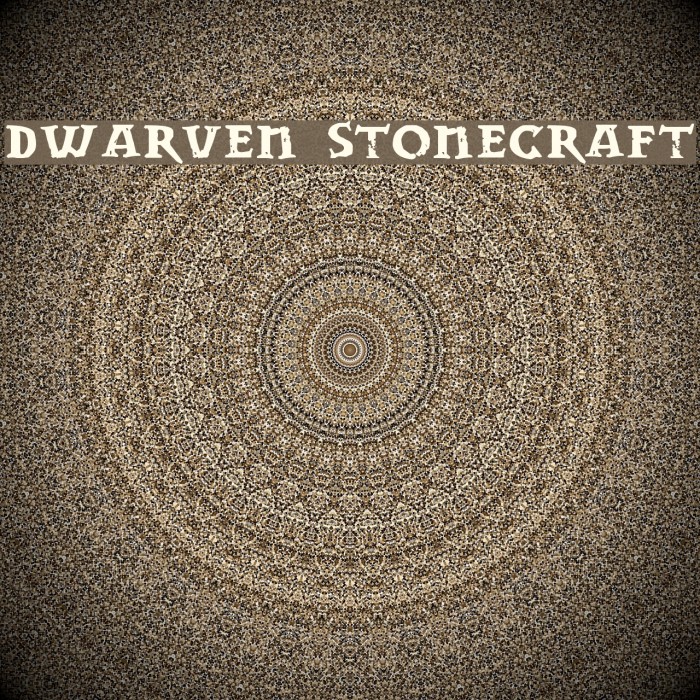 Dwarven Stonecraft Font examples