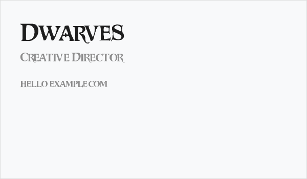 Dwarves Business Card