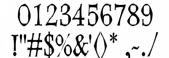 Dweebo Gothic Condensed फ़ॉन्ट अन्य घर का काम