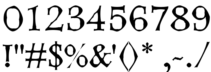 Dweebo Gothic Font OTHER CHARS