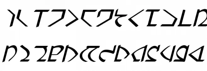 Dwemer Italic Шрифта ВЕРХНИЙ
