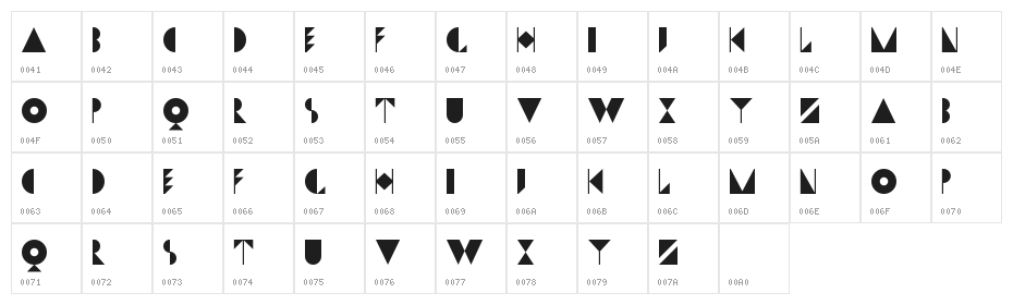 Dwiggins Initials KK Character Map