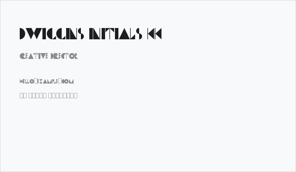 Dwiggins Initials KK Business Card