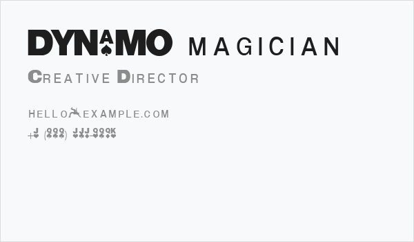 DYNAMO magician Business Card