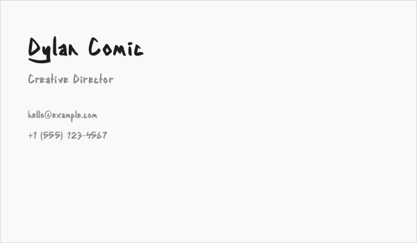 Dylan Comic Business Card