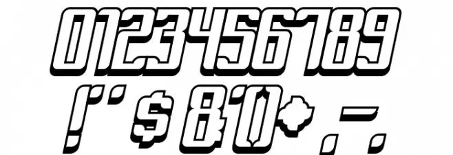 Dymeda Shadow Italic Font OTHER CHARS