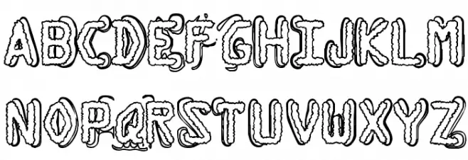 Dymo Grunge Bubble Extras Schriftart Kleinbuchstaben