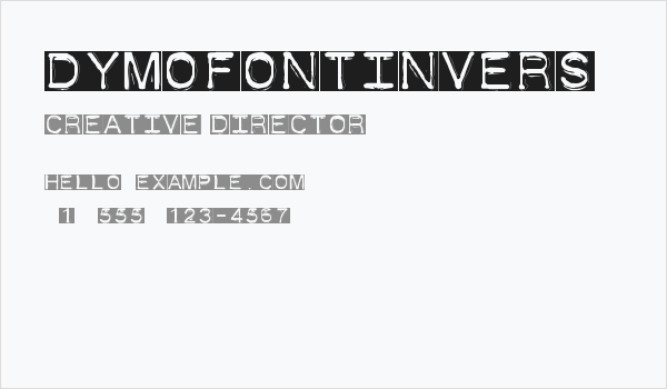 DymoFontInvers Business Card