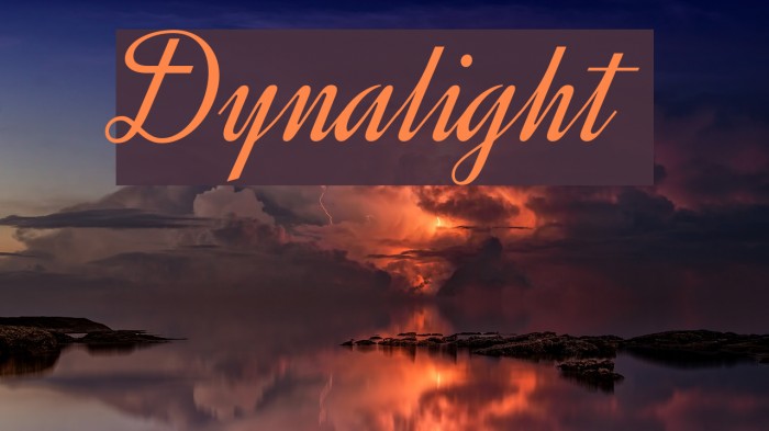 Dynalight Font examples