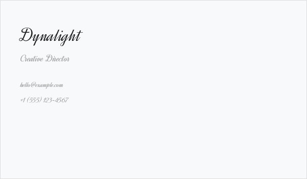 Dynalight Business Card