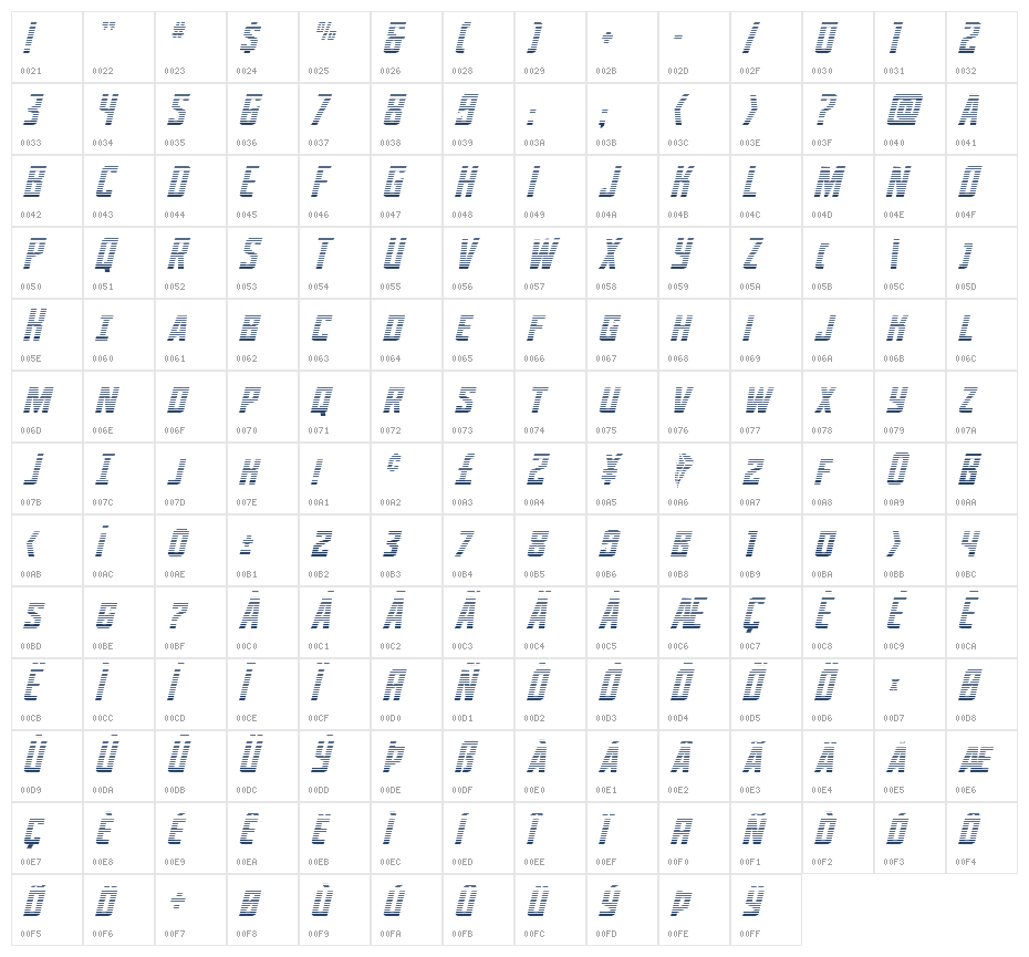 Dynamic Trooper Gradient Character Map
