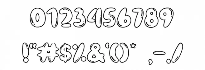 Dynamite Baloon Line フォント その他の文字