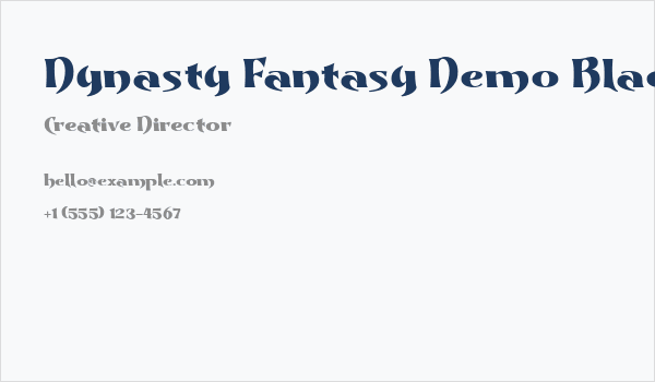 Dynasty Fantasy Demo Black Business Card