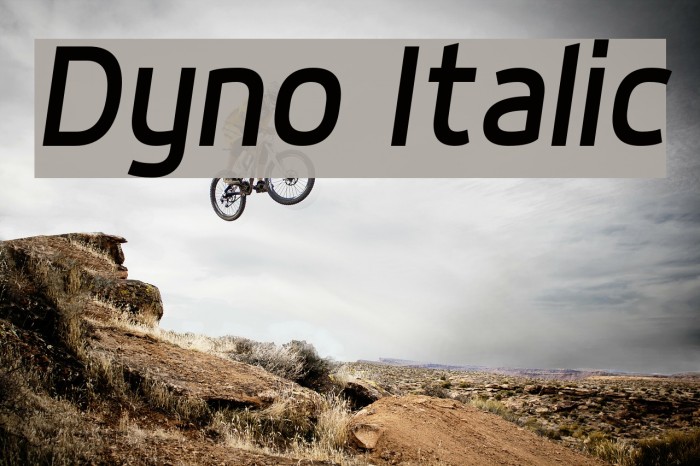 Dyno Italic Font examples
