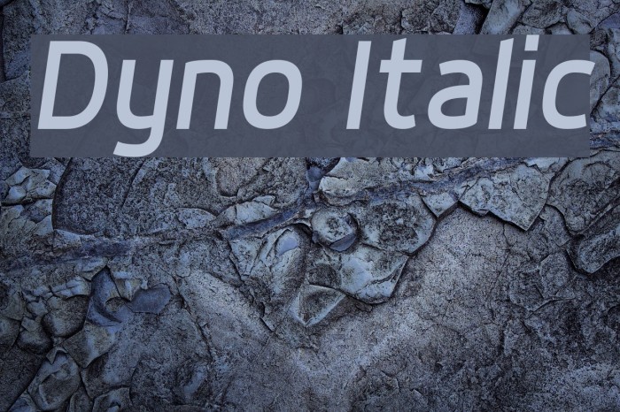 Dyno Italic Font examples