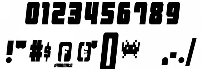 Dynomite Spark Thin Font OTHER CHARS